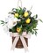 20" Spring Easter Floral Basket Wreath for Front Door – Artificial White Magnolia & Yellow Tulip Door Basket Decor, Farmhouse Wall & Door Hanging, Spring/Summer/Easter Wreath